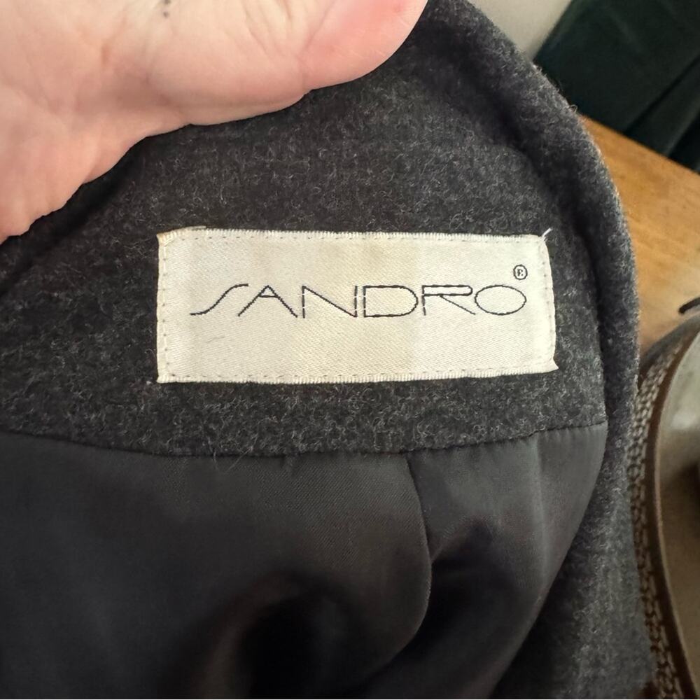 Sandro 100% Wool Button Front Blazer Jacket Workwear Business Office Girl Boss - Picture 5 of 5